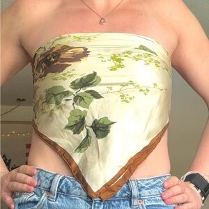 floral, silk cloth top